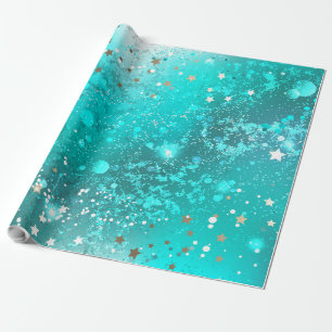 Papel De Presente Fundo do Mint Turquoise Foil
