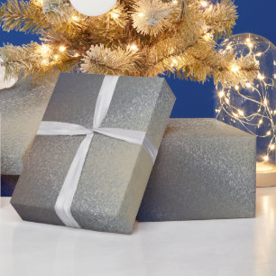 Papel De Presente Fundo Dourado Azul Texturizado Único