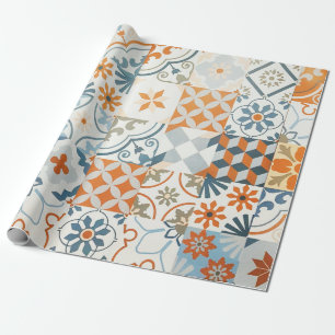 Papel De Presente Fundo e textura com padrão de azulejo antigo
