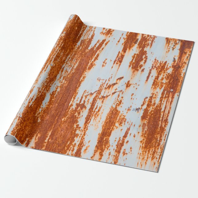 Papel De Presente fundo e textura da parede de aço enferrujado (Desenrolado)
