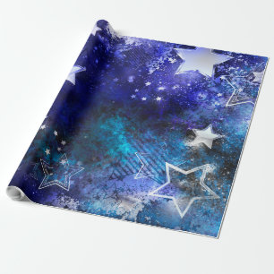 Papel De Presente Fundo Espacial com Estrelas