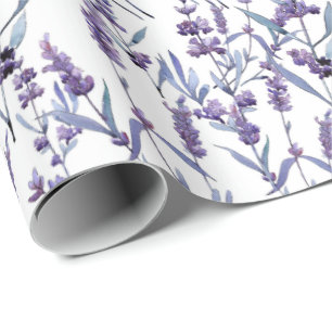 Papel De Presente fundo floral de lavanda aquarela