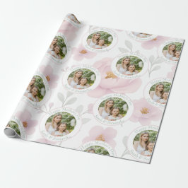 Papel De Presente Fundo Floral Pastel com Fotografia e Texto |