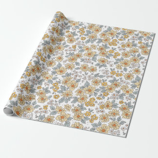 Papel De Presente Fundo floral ventiço. Padrão floral com sma