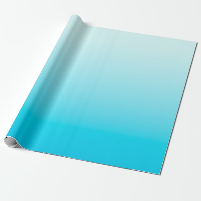 Papel De Presente Fundo ombre azul aqua (Desenrolado)