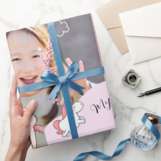 Papel De Presente Fundo rosa & menina doce