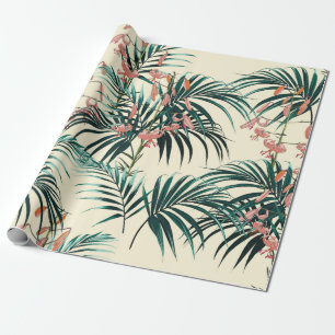 Papel De Presente Fundo tropical com plantas da selva. Sem costura