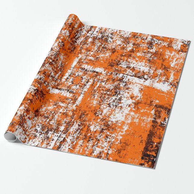 Papel De Presente Fundo verde castanho escuro. Cor de laranja branco (Desenrolado)