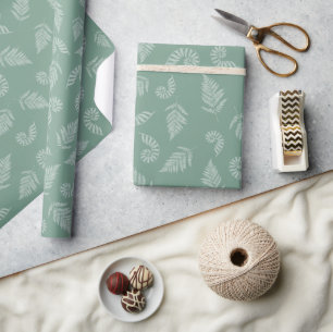 Papel De Presente Fundo Verde da Forest Fern