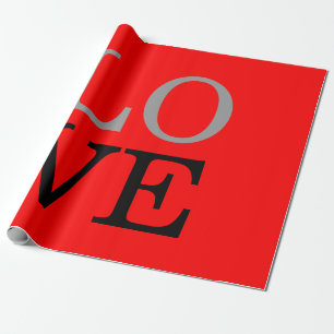 Papel De Presente Fundo Vermelho Cinza Amor Casamento 
