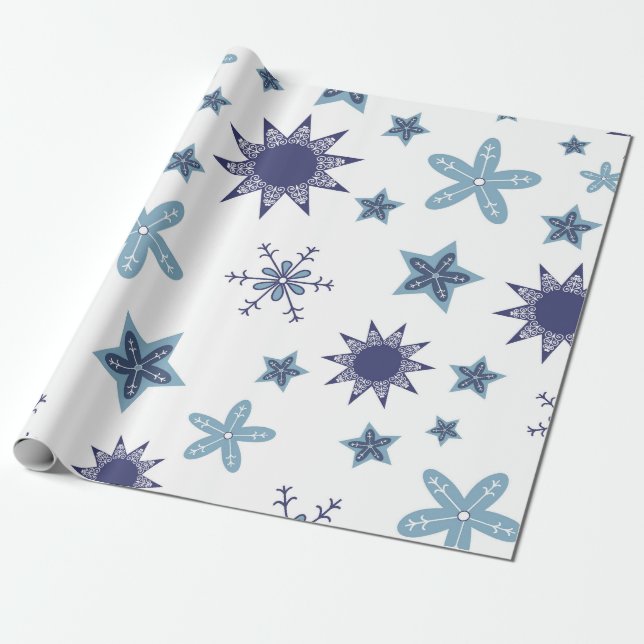 Papel De Presente fundos texturizados com padrão de floco de neve bo (Desenrolado)