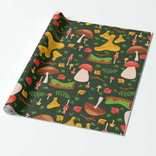 Papel De Presente fungos cogumelos floresta lesmas bosque verde