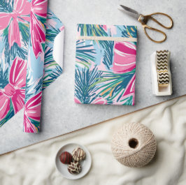 Papel De Presente Funky Bow Pink Christmas Bow Pattern