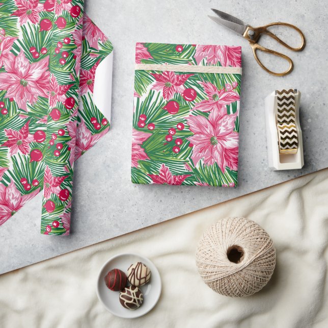 Papel De Presente Funky Christmas Foliage Patterned  (Artesanato)