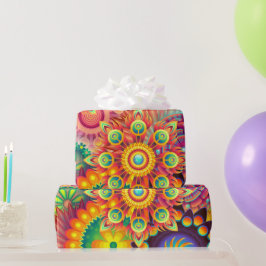 Papel De Presente Funky Retro Pattern Abstrato Bohemian