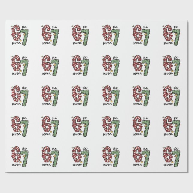Papel De Presente Funny 6 7  Santa Squad Sixty Seven Christmas (Aberto)