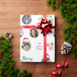 Papel De Presente Funny Add Family Member 4 Fotos Collage Santa Hat