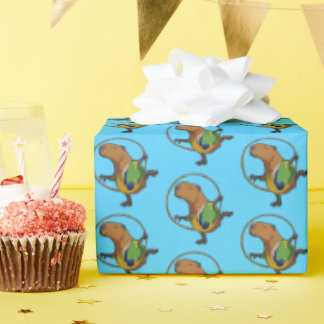 Papel De Presente Funny Capybara Dancer Rhythmic Gymnast Cartoon