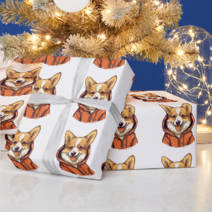 Papel De Presente Funny Corgi Vestindo Hoodie