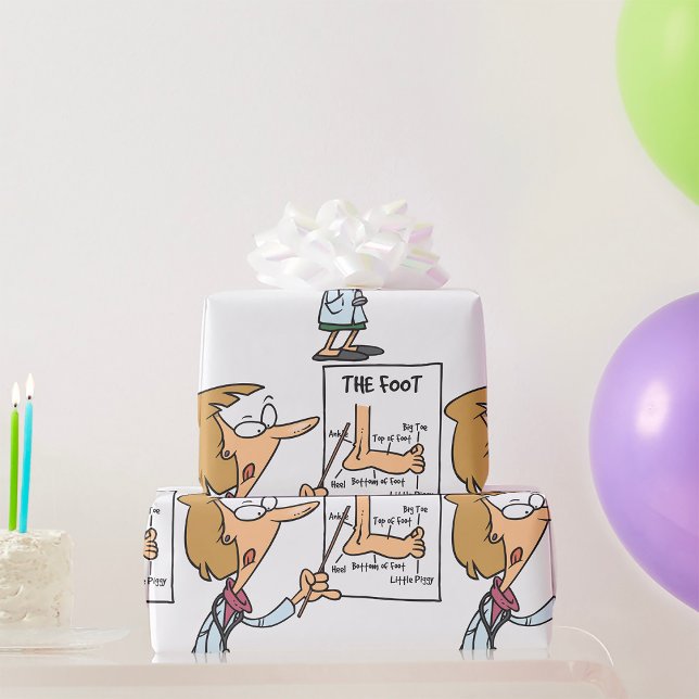 Papel De Presente Funny Doctor Teaching Foot Anatomy (Criador carregado)