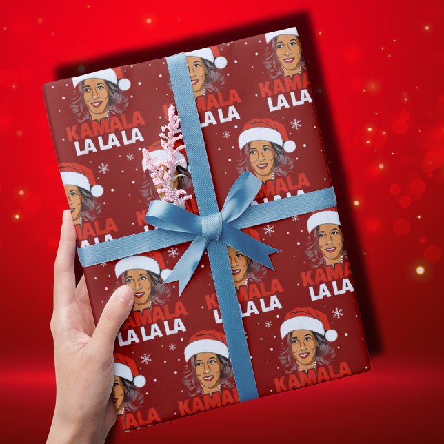 Papel De Presente Funny Kamala Harris 2024 Comma La Christmas (Criador carregado)