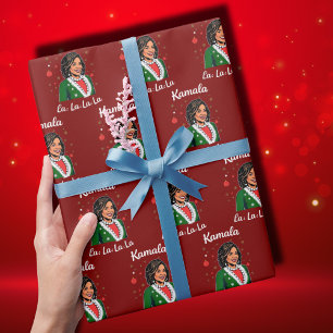 Papel De Presente Funny Kamala Harris 2024 Natal Xmas Presidente