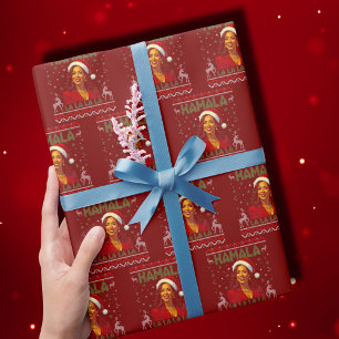 Papel De Presente Funny Kamala Harris Santa Hat 2024 Natal