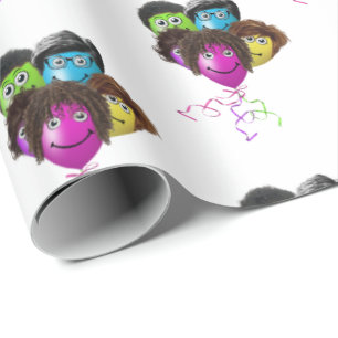 Papel De Presente Funny Pessoas Balloon Group