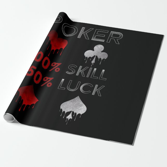 Papel De Presente Funny Poker | Poker 100% De Habilidade E 50% De So (Desenrolado)
