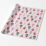 Papel De Presente Funny Retro Ski Lift Gondola Winter Skiing Pink<br><div class="desc">Um presente moderno para ele e para ela. Pincéis de gôndola e vintage com estampagem de polos para esquiadores. Esqui,  esquiador,  esquis,  snowboard,  o snowboard sobre o tema,  decoração doméstica e presentes.</div>