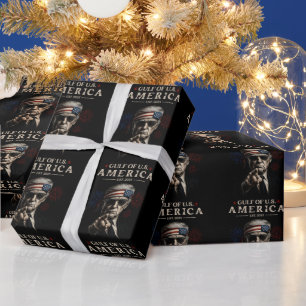 Papel De Presente Funny Trump Golfo Dos EUA 2025 4 De Julho