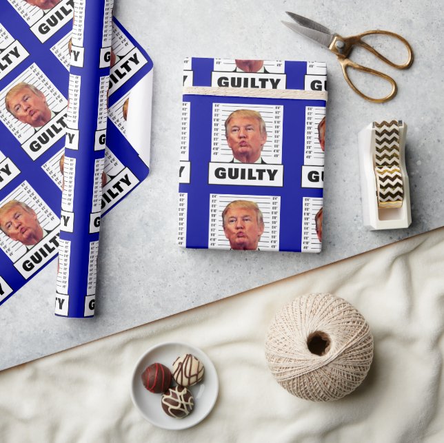 Papel De Presente Funny Trump Guilty (Artesanato)
