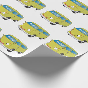 Papel De Presente Furgão cartoon verde lima clássico
