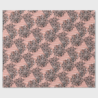 Papel De Presente Fusão Bold Bloom – Florais Pretos Abstratos em Ond