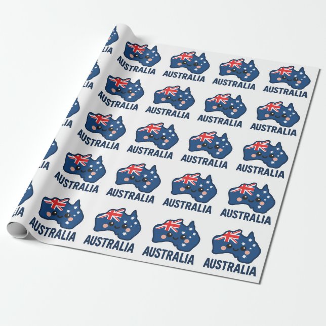 Papel De Presente Fusão Kawaii na Austrália - Negrito e Adorável (Desenrolado)