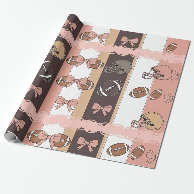 Papel De Presente Fútbol Coquette Arco Iris Estilo Leopardo (6) (Desenrolado)