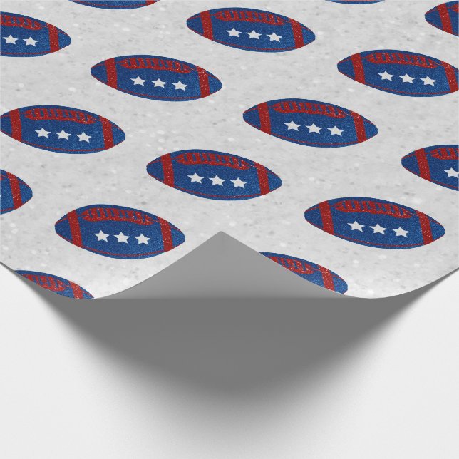 Papel De Presente Futebol Americano 4 de Julho Brilho (Ponta)