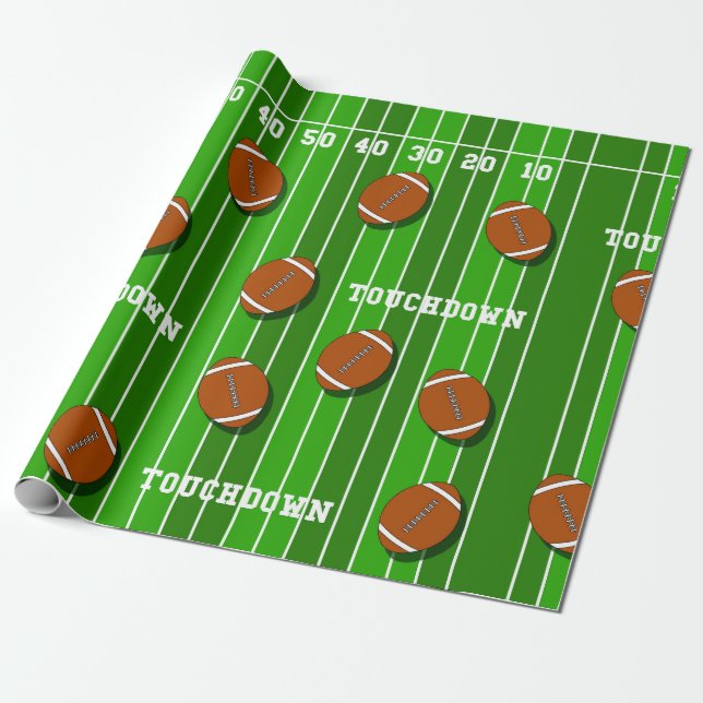 Papel De Presente Futebol Americano de Futebol (Desenrolado)