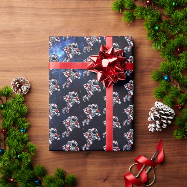 Papel De Presente Futebol Astronauta (Presente de Natal)