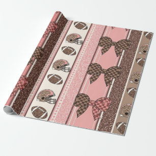 Papel de Presente Futebol Coquette com Estampa de