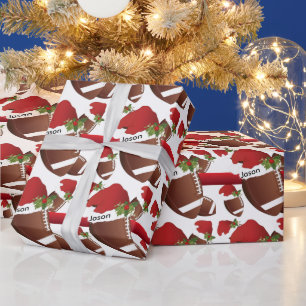 Papel De Presente Futebol de Natal   DIY Texto