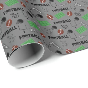 Papel De Presente Futebol divertido em Cinzas