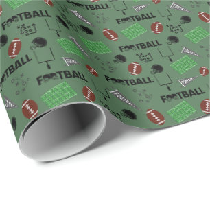 Papel De Presente Futebol divertido em verde