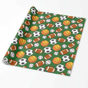 Papel De Presente Futebol Futebol Americano Beisebol basquete Tema d