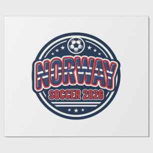 Papel De Presente Futebol Noruega 2026 Futebol Negrito País Tipograf