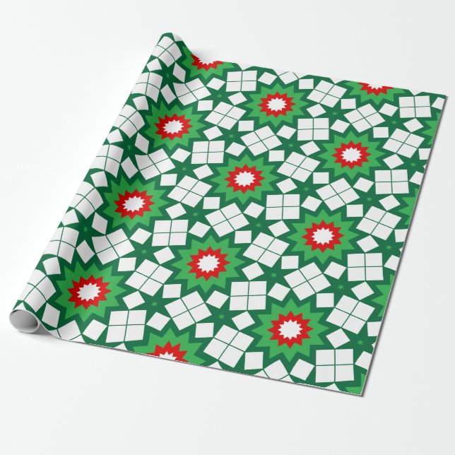 Papel De Presente Futuro Natal Verde (Desenrolado)