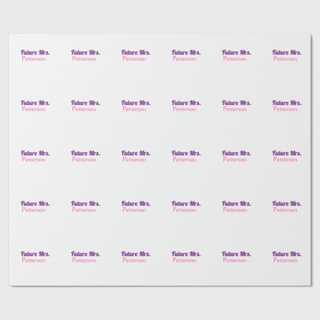 Papel De Presente Futuro nome da Sra adicionar nome da noiva parte d (Aberto)