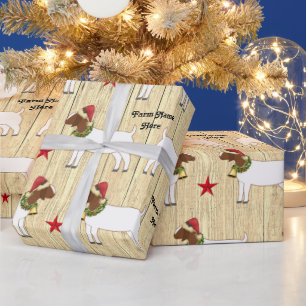 Papel De Presente Gado de Cabra de Natal Russo Personalizado