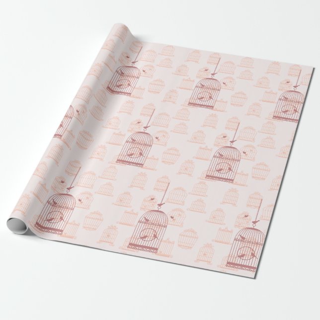 Papel De Presente Gaiolas de Pássaros (Desenrolado)