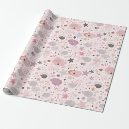 Papel De Presente Galáxia Cozy- cosmos, estrelas e nuvens